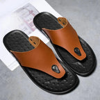 Summer Modern Design Men Flip-Flops For Beach Slippers Classic Brown Sandals Comfortable Casual Beach Outdoor Slippers For Men Stevvex