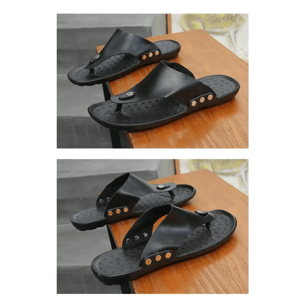 Summer Modern Design Men Flip-Flops For Beach Slippers Classic Brown Sandals Comfortable Casual Beach Outdoor Slippers For Men Stevvex