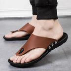 Summer Modern Design Men Flip-Flops For Beach Slippers Classic Brown Sandals Comfortable Casual Beach Outdoor Slippers For Men Stevvex