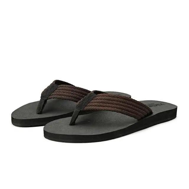 Summer Modern Men Flip- Flops Casual Beach Slippers Unique Design Flat Indoor Sandals Non-Slip Black Comfortable Flip Flops For Men Stevvex