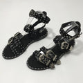 Summer Multiple Buckle Sandals  Ankle Wrap Women Sandals Open Toe Metal Back Strap Flat Heels Flat Sandals Open Toe Summer's Sandals For Women Cute Open Toes Ankle Strap Flexible Summer Flat Sandals Stevvex