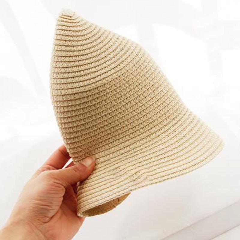 Summer New Sun Hat Stylish Bowknot Straw Hat For Women Beach Caps Parent-child Summer New Women's Sun Hat Bucket Cap Beige Flowers Ribbon Party Straw Hat For Women Stevvex