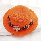 Summer New Sun Hat Stylish Bowknot Straw Hat For Women Beach Caps Parent-child Summer New Women's Sun Hat Bucket Cap Beige Flowers Ribbon Party Straw Hat For Women Stevvex