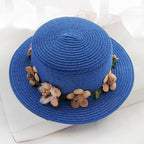Summer New Sun Hat Stylish Bowknot Straw Hat For Women Beach Caps Parent-child Summer New Women's Sun Hat Bucket Cap Beige Flowers Ribbon Party Straw Hat For Women Stevvex