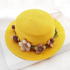 Summer New Sun Hat Stylish Bowknot Straw Hat For Women Beach Caps Parent-child Summer New Women's Sun Hat Bucket Cap Beige Flowers Ribbon Party Straw Hat For Women Stevvex