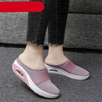 Summer Sandals Fashion Platform Slippers Outdoor Casual Flip Flops Comfy Slippers Women Flats Mesh Shoes Casual Air Cushion Platform Mesh Mules Sneaker Sandals For Female Lightweight Beach Shoes Outdoor Slippers Stevvex