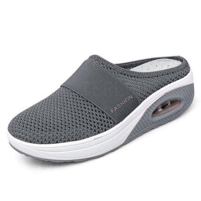 Summer Sandals Fashion Platform Slippers Outdoor Casual Flip Flops Comfy Slippers Women Flats Mesh Shoes Casual Air Cushion Platform Mesh Mules Sneaker Sandals For Female Lightweight Beach Shoes Outdoor Slippers Stevvex