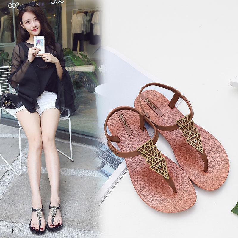 Summer Sandals Women New Flat Slides Flip Flops Seaside Vacation Shoes Woman Beach Flat Style Casual Sandals Slippers Beach Shoes Dress Summer Beach Shoes Thong Slippers Stevvex
