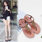 Summer Sandals Women New Flat Slides Flip Flops Seaside Vacation Shoes Woman Beach Flat Style Casual Sandals Slippers Beach Shoes Dress Summer Beach Shoes Thong Slippers Stevvex