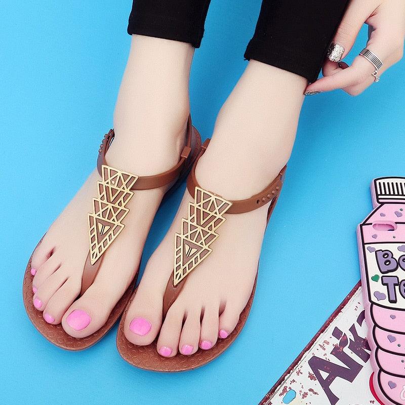 Summer Sandals Women New Flat Slides Flip Flops Seaside Vacation Shoes Woman Beach Flat Style Casual Sandals Slippers Beach Shoes Dress Summer Beach Shoes Thong Slippers Stevvex