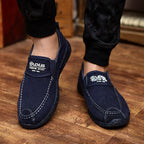 Summer Slip On Men's Casual Shoes Rubber Solid Mens Canvas Shoes Lightweight Waterproof Flat Casual Sneakers Loafer Shoes Casual Canvas Indoor Loafers