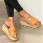 Summer Slippers Women Platform Slipper Fashion High Heeled Shoes Outdoor Beach Sandals For Women Platform Sandals Open Toe Elegant Heels Casual Summer Sandals Stevvex