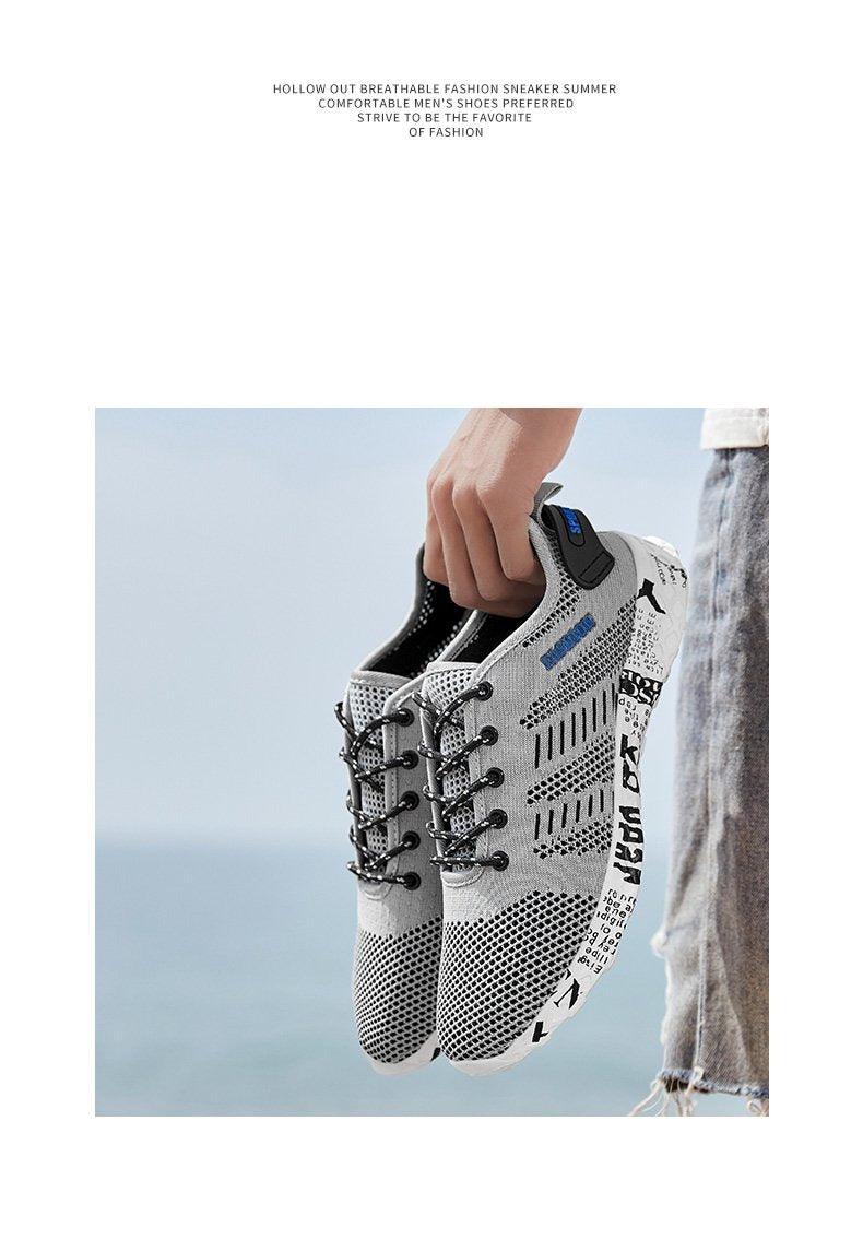 Summer Sport Mens Casual Workout Shoes Air Mesh Sneakers Fashion Foam Footwear Black Beach Water Fisherman Breathable Men Jogging Tennis Sport Sneakers Stevvex