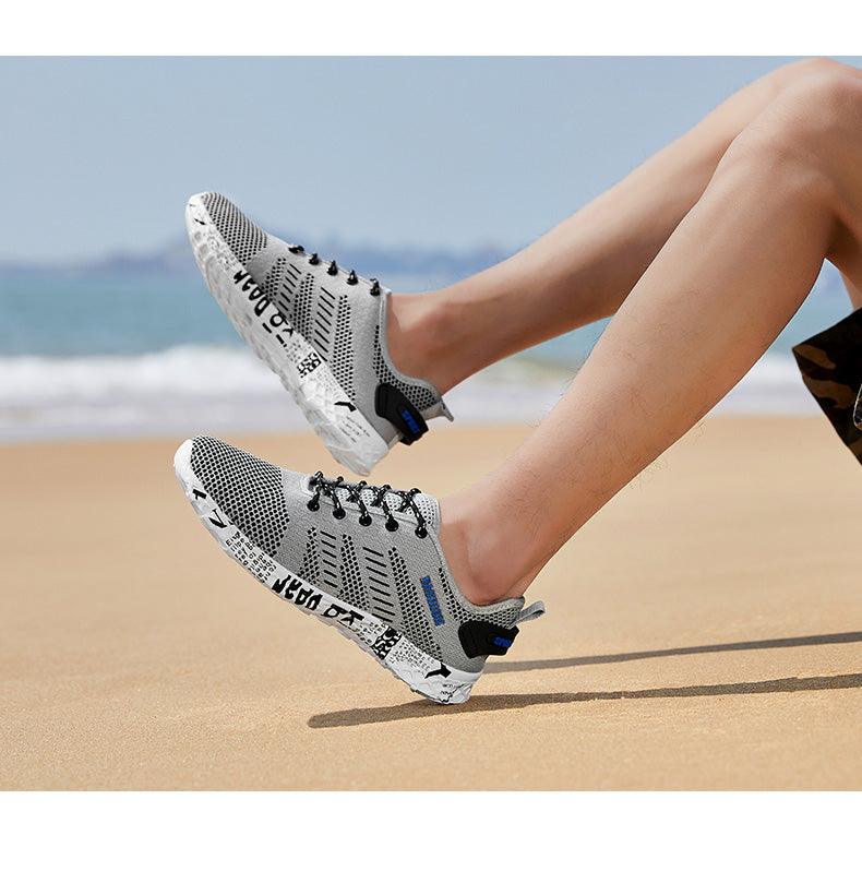 Summer Sport Mens Casual Workout Shoes Air Mesh Sneakers Fashion Foam Footwear Black Beach Water Fisherman Breathable Men Jogging Tennis Sport Sneakers Stevvex