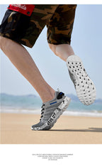 Summer Sport Mens Casual Workout Shoes Air Mesh Sneakers Fashion Foam Footwear Black Beach Water Fisherman Breathable Men Jogging Tennis Sport Sneakers Stevvex