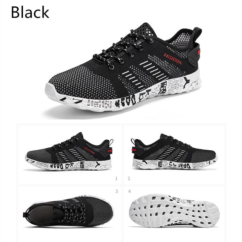 Summer Sport Mens Casual Workout Shoes Air Mesh Sneakers Fashion Foam Footwear Black Beach Water Fisherman Breathable Men Jogging Tennis Sport Sneakers Stevvex