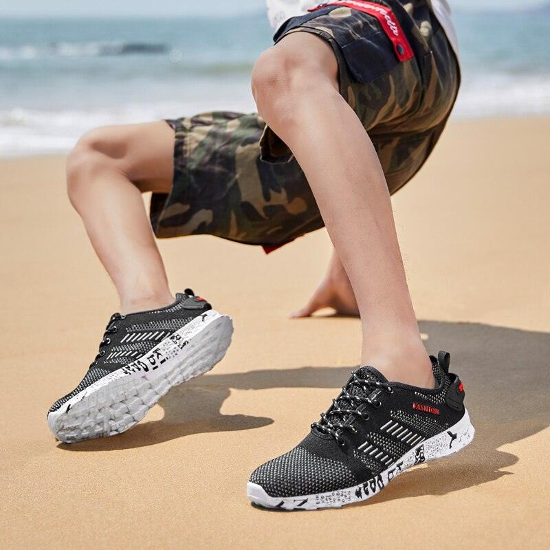 Summer Sport Mens Casual Workout Shoes Air Mesh Sneakers Fashion Foam Footwear Black Beach Water Fisherman Breathable Men Jogging Tennis Sport Sneakers Stevvex