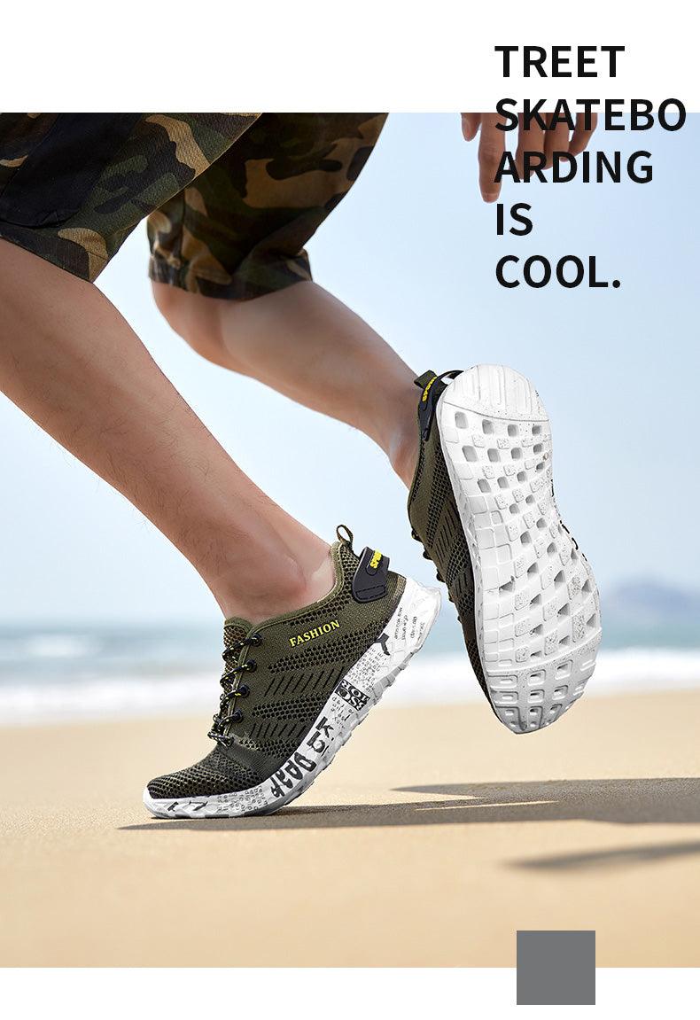 Summer Sport Mens Casual Workout Shoes Air Mesh Sneakers Fashion Foam Footwear Black Beach Water Fisherman Breathable Men Jogging Tennis Sport Sneakers Stevvex
