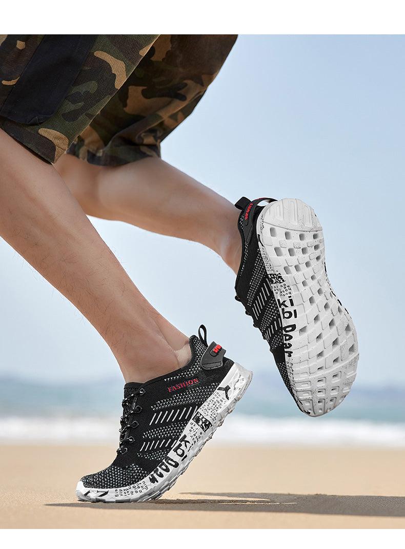 Summer Sport Mens Casual Workout Shoes Air Mesh Sneakers Fashion Foam Footwear Black Beach Water Fisherman Breathable Men Jogging Tennis Sport Sneakers Stevvex