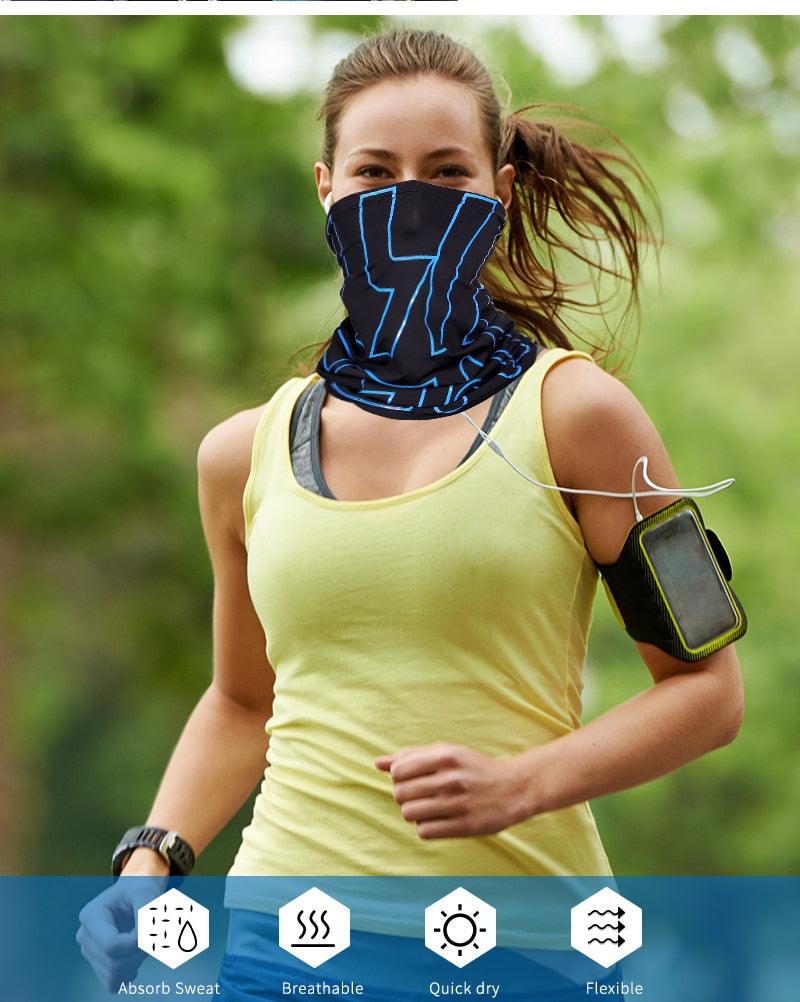 Summer Sports Scarf Ice Silk Bike Headwear Anti-UV Breathable Running Bandana Protection Cycling Equipment Washable Cloth Bandanas Women Men Neck Gaiter Cover Turban Multipurpose Balaclava Elastic UV Face Shields for Women Stevvex