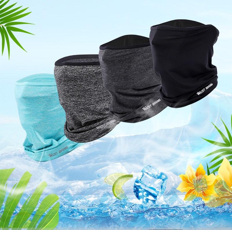 Summer Sports Scarf Ice Silk Bike Headwear Anti-UV Breathable Running Bandana Protection Cycling Equipment Washable Cloth Bandanas Women Men Neck Gaiter Cover Turban Multipurpose Balaclava Elastic UV Face Shields for Women Stevvex