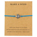 Summer Style Adjustable Jewelry Make a Wish Silver Sea Turtles Charm Women Men Bracelets Beach Sea Turtles Rope String Bracelets Anklets Family Handmade Adjustable Turtle String Bracelet For Women Kids