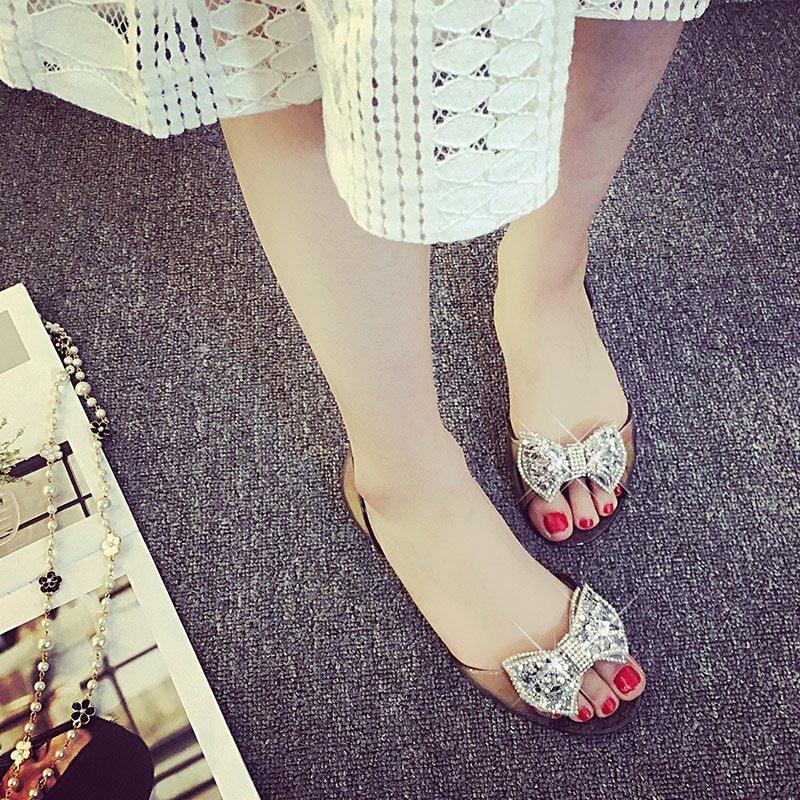 Summer Style Women Sandals Fashion Shoes Woman Casual Lightweight Toe Sandal Crystal Flat Shoes Round Toe Dress Open Toe Sandals Flip Flops Slip On Fashion Dress Shoes Stevvex