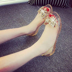 Summer Style Women Sandals Fashion Shoes Woman Casual Lightweight Toe Sandal Crystal Flat Shoes Round Toe Dress Open Toe Sandals Flip Flops Slip On Fashion Dress Shoes Stevvex