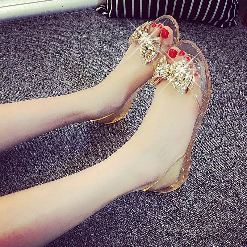 Summer Style Women Sandals Fashion Shoes Woman Casual Lightweight Toe Sandal Crystal Flat Shoes Round Toe Dress Open Toe Sandals Flip Flops Slip On Fashion Dress Shoes Stevvex