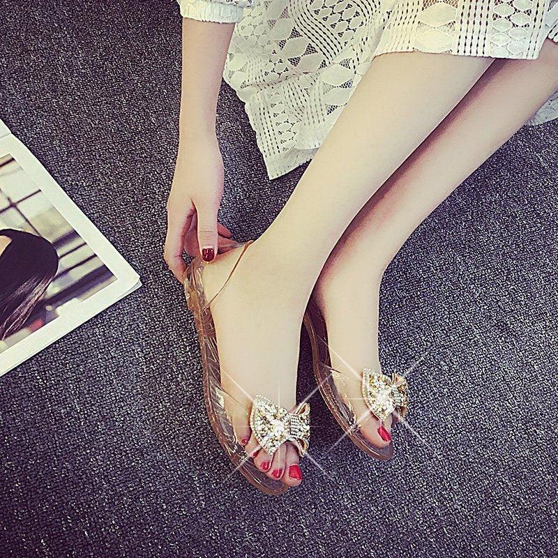 Summer Style Women Sandals Fashion Shoes Woman Casual Lightweight Toe Sandal Crystal Flat Shoes Round Toe Dress Open Toe Sandals Flip Flops Slip On Fashion Dress Shoes Stevvex