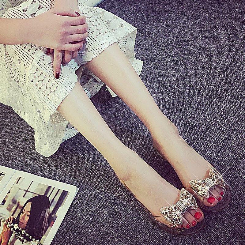 Summer Style Women Sandals Fashion Shoes Woman Casual Lightweight Toe Sandal Crystal Flat Shoes Round Toe Dress Open Toe Sandals Flip Flops Slip On Fashion Dress Shoes Stevvex