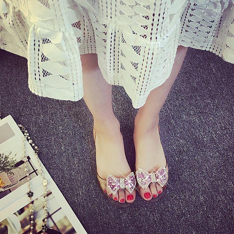 Summer Style Women Sandals Fashion Shoes Woman Casual Lightweight Toe Sandal Crystal Flat Shoes Round Toe Dress Open Toe Sandals Flip Flops Slip On Fashion Dress Shoes Stevvex
