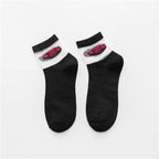Summer Transparent Letter Patterned Socks Women Hollow Out Cotton Short Socks Thin Casual Ankle Socks Made Of Breathable Cotton Boat Socks For Women Stevvex
