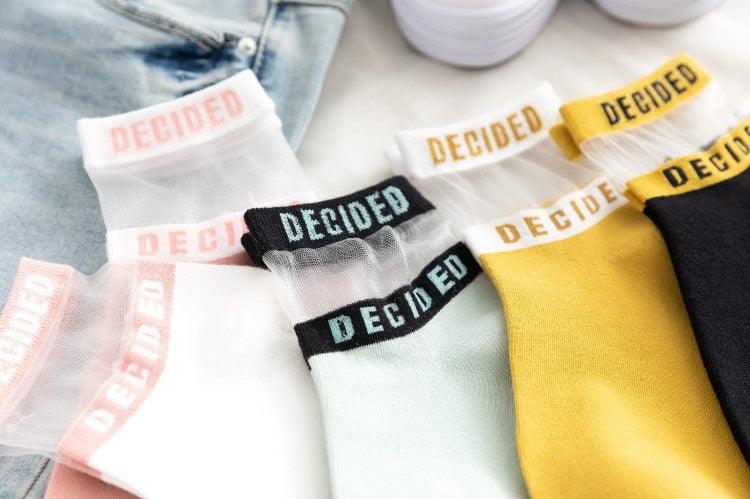 Summer Transparent Letter Patterned Socks Women Hollow Out Cotton Short Socks Thin Casual Ankle Socks Made Of Breathable Cotton Boat Socks For Women Stevvex