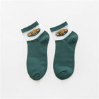 Summer Transparent Letter Patterned Socks Women Hollow Out Cotton Short Socks Thin Casual Ankle Socks Made Of Breathable Cotton Boat Socks For Women Stevvex