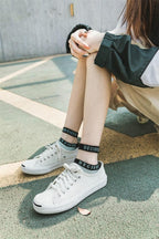 Summer Transparent Letter Patterned Socks Women Hollow Out Cotton Short Socks Thin Casual Ankle Socks Made Of Breathable Cotton Boat Socks For Women Stevvex