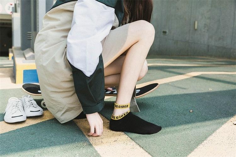 Summer Transparent Letter Patterned Socks Women Hollow Out Cotton Short Socks Thin Casual Ankle Socks Made Of Breathable Cotton Boat Socks For Women Stevvex