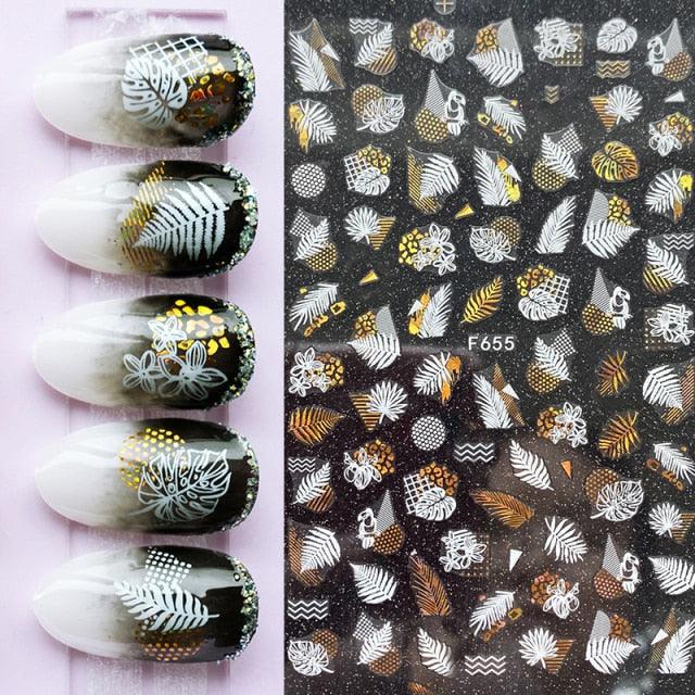 Summer Tropical Beach Coconut Tree Slippers 3D Nail Sticker Leaves Shell Transfer Decals Slider Decoration Manicures  Tip Water Transfer Nail Decals Sticker For Pretty Girl Self-Adhesive Nail Decals Designer Nail Stickers for Acrylic Stevvex