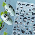 Summer Tropical Beach Coconut Tree Slippers 3D Nail Sticker Leaves Shell Transfer Decals Slider Decoration Manicures  Tip Water Transfer Nail Decals Sticker For Pretty Girl Self-Adhesive Nail Decals Designer Nail Stickers for Acrylic Stevvex