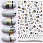 Summer Tropical Beach Coconut Tree Slippers 3D Nail Sticker Leaves Shell Transfer Decals Slider Decoration Manicures  Tip Water Transfer Nail Decals Sticker For Pretty Girl Self-Adhesive Nail Decals Designer Nail Stickers for Acrylic Stevvex