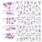 Summer Tropical Plants 3D Nail Sticker Iridescent Leaves Tree Transfer Decals Slider For Nails DIY Nail Art Decoration 3D Nail Stickers Decals Snowflakes Elk Bear Christmas Xmas Transfer Stickers Nail Art Self-Adhesive Decals Decoration Nail Art