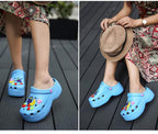 Summer Women Clogs Platform Garden Sandals Fruit Slippers Slip On Beach Shoes Fashion Slides Platform Clogs Beach Sandals Slippers For Women