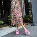 Summer Women Clogs Platform Garden Sandals Fruit Slippers Slip On Beach Shoes Fashion Slides Platform Clogs Beach Sandals Slippers For Women