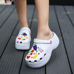 Summer Women Clogs Platform Garden Sandals Fruit Slippers Slip On Beach Shoes Fashion Slides Platform Clogs Beach Sandals Slippers For Women