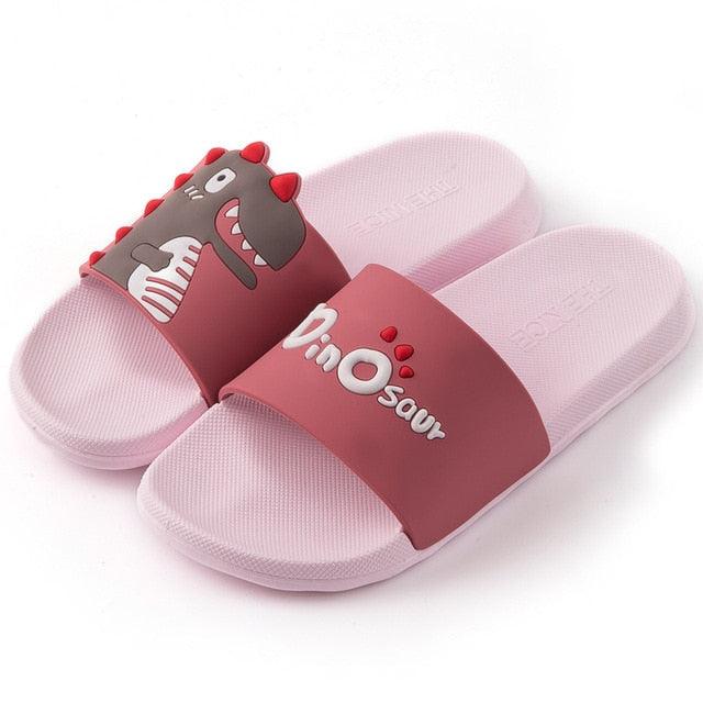 Summer Women Floor Flat Shoes Lovely Indoor Flip Flops Female Non-Slip Bathroom Home Slippers Women Cartoon Comfort Slip-On Sandal Shower Water Shoe
