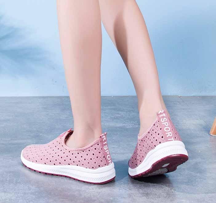 Summer Women's Sports Espadrilles Fashion Breathable Slip On Sneakers For Women Lightweight Walking Shoes Comfortable Elegant Shoes Non Slip Mesh Elegant Design Stevvex