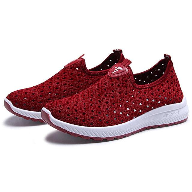 Summer Women's Sports Espadrilles Fashion Breathable Slip On Sneakers For Women Lightweight Walking Shoes Comfortable Elegant Shoes Non Slip Mesh Elegant Design Stevvex