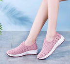 Summer Women's Sports Espadrilles Fashion Breathable Slip On Sneakers For Women Lightweight Walking Shoes Comfortable Elegant Shoes Non Slip Mesh Elegant Design Stevvex