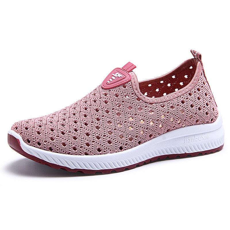 Summer Women's Sports Espadrilles Fashion Breathable Slip On Sneakers For Women Lightweight Walking Shoes Comfortable Elegant Shoes Non Slip Mesh Elegant Design Stevvex