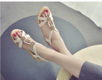 Summer Women Sandals Soft Comfortable Modern Shoes Flat Pearl Sandals Comfortable Ankle Strap Sandals Slip On Flat Sandal Elastic Comfort Summer Shoes Stevvex